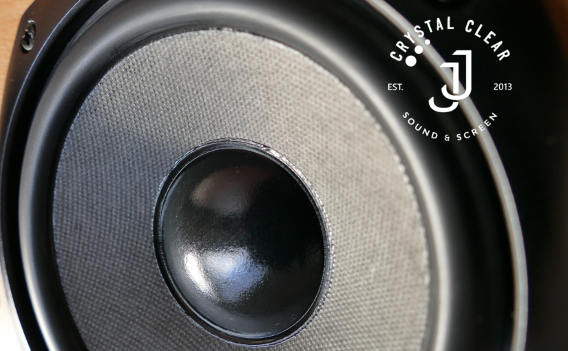 Close up image of a black speaker by JJ sound hire in Cape Town & JHB